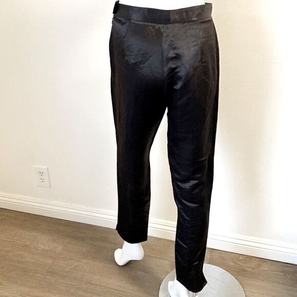 Vintage 90s Guess Collection Nylon Blend Straight Leg Black Dress Pant Trousers - Picture 4 of 6